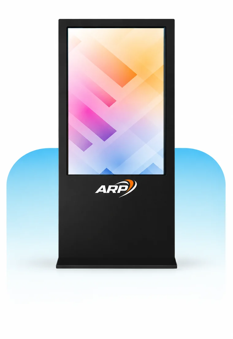 ARP slim-line floor-standing totem display